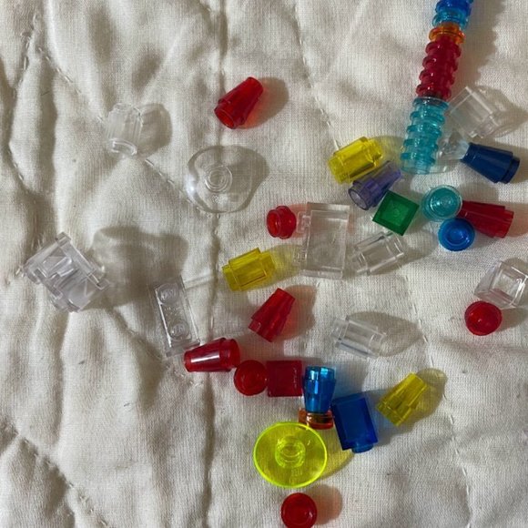 Lot of 56 Lego Replacement Pieces Translucent Clear Assorted Colors Lego Blocks - Picture 2 of 3